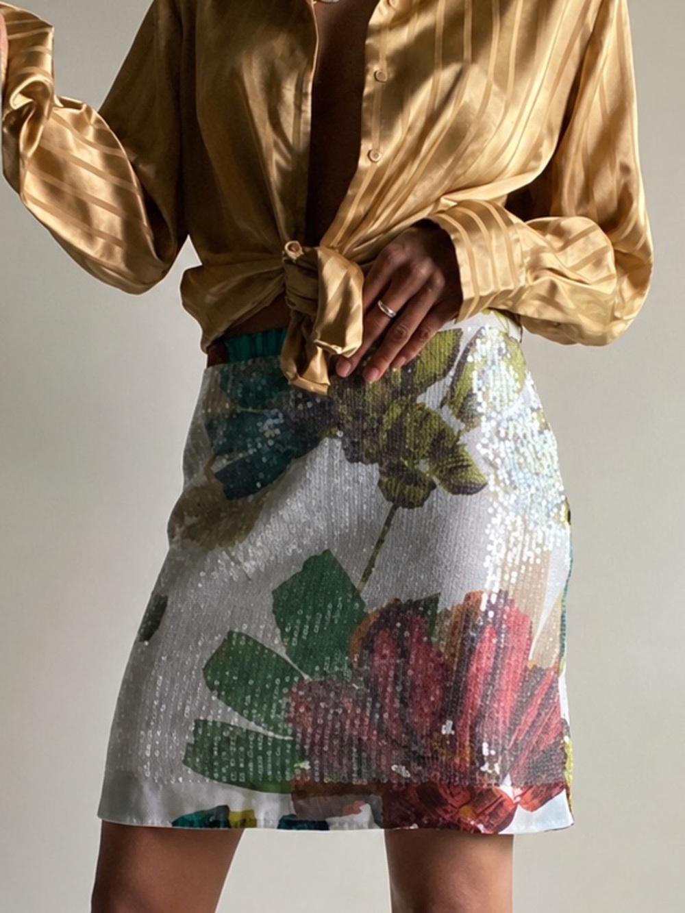 Kenneth Cole Sequin Safari Skirt